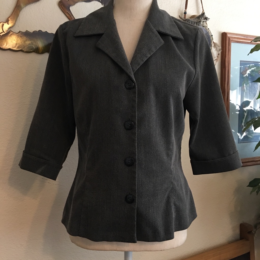 Mixit Gray Button Front Jacket 10